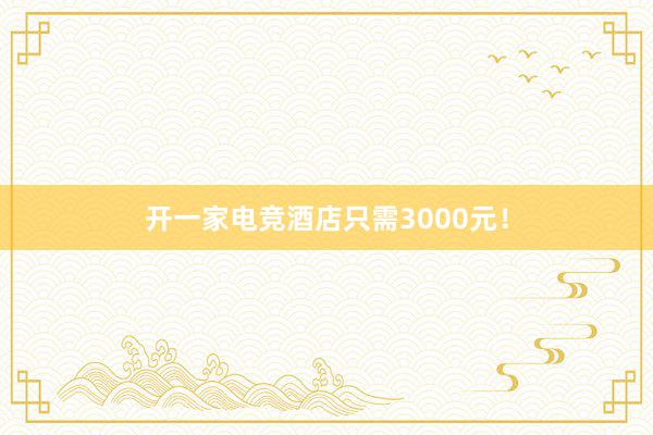 开一家电竞酒店只需3000元！