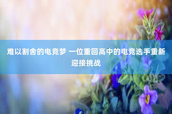 难以割舍的电竞梦 一位重回高中的电竞选手重新迎接挑战