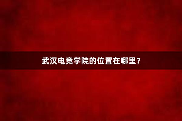 武汉电竞学院的位置在哪里？